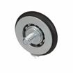 Picture of 1-5/16" OD Rubber Tired Steel Concave Ball Bearing Roller with 1/4-20 x 1" L Flat Head Screw Stud