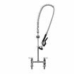 Picture of Encore®  8" OC Brass Chrome Plated Deck Mount Pre-Rinse Offset Supply Inlets with Wall Bracket