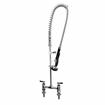 Picture of Encore®  8" OC Brass Chrome Plated Deck Mount Pre-Rinse Offset Supply Inlets with Wall Bracket