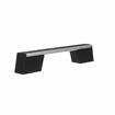 Picture of 6" OC Anodized Aluminum Decorative Handle with Black Vinyl Insert and Black Heat-Resistant Thermoplastic Standoffs