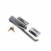 Picture of 10-3/4" L Chrome Plated Die Cast Magnetic/Mechanical Edgemount Latch With Straight Handle And Cylinder Lock
